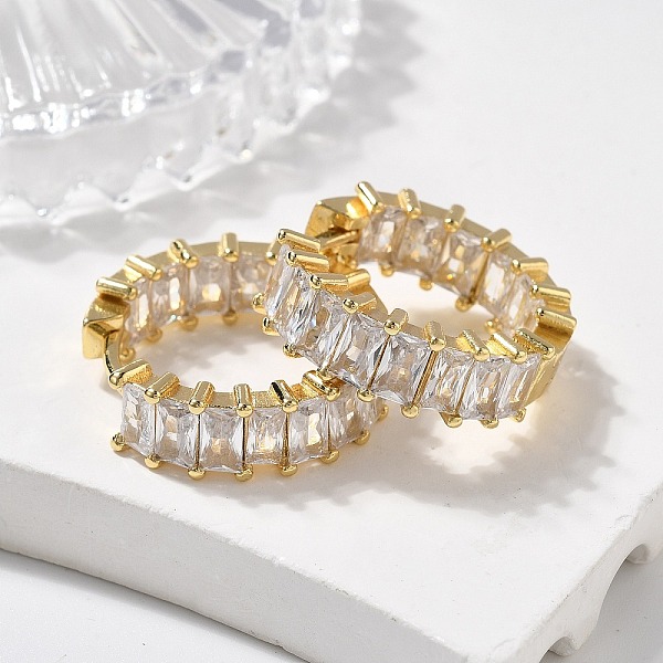 Boucles d'oreilles créoles en laiton zircon cubique micro pavé