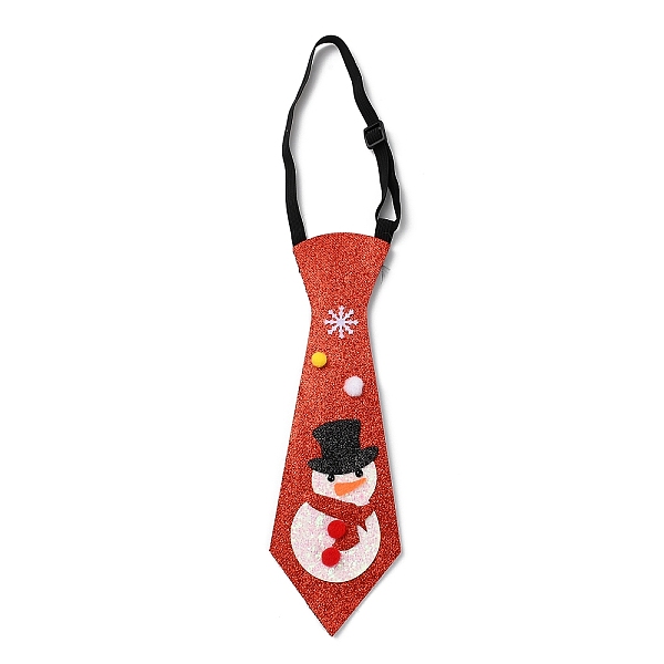 

PandaHall Chistmas Theme Non-woven Fabrics Necktie, for Boy, with Elastic Band, Snowman, Inner Diameter: 77~137mm Cloth Snowman
