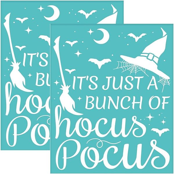 

PandaHall OLYCRAFT 2pcs Self-Adhesive Silk Screen Stencils Halloween Themed Pattern Silk Screen Printing Stencil Reusable Mesh Stencils..., Green