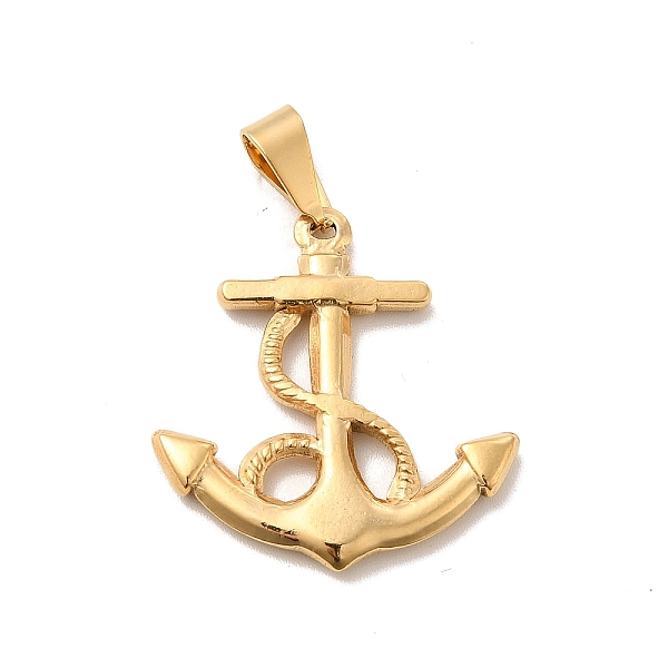 

PandaHall Vacuum Plating 201 Stainless Steel Pendants, Anchor Charms, Golden, 26x20x2.5mm, Hole: 7x3.5mm 201 Stainless Steel Anchor & Helm