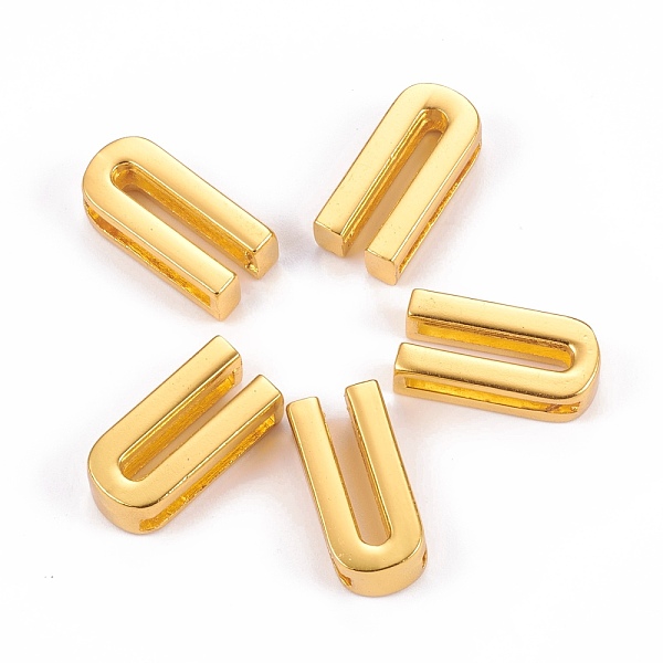 

PandaHall Alloy Slide Charms, Cadmium Free & Lead Free, Golden, Letter U, 20.5x10x6.5mm, Hole: 3x17.5mm Alloy Letter U