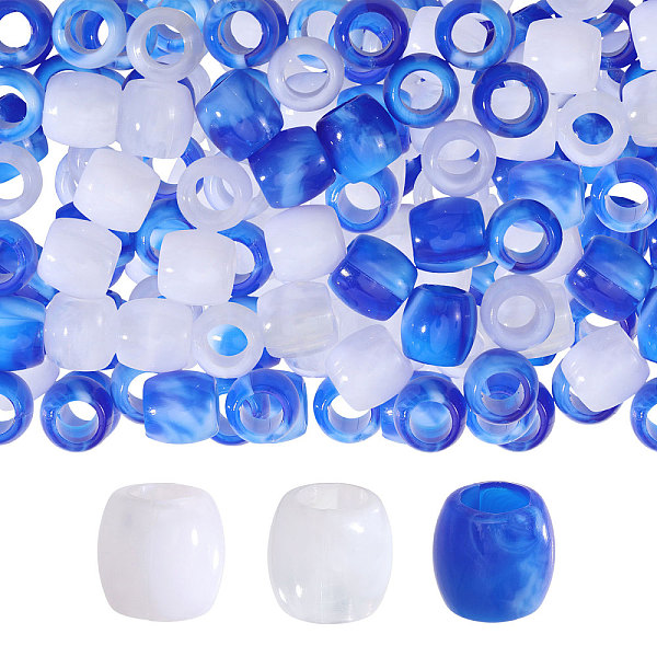 3 Bags 3 Colors Plastic European Beads