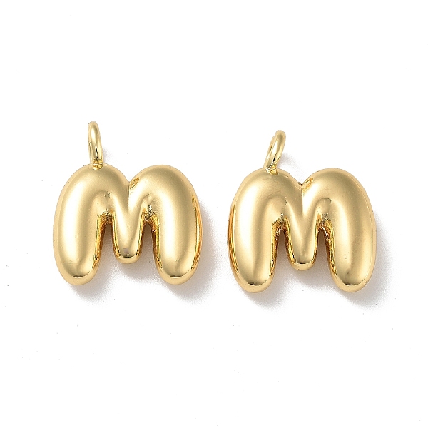 

PandaHall Brass Pendants, Real 18K Gold Plated, Letter M, 19x16x4.7mm, Hole: 3.2mm Brass Letter M