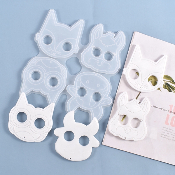 

PandaHall Animal Self Defense Keychain Silicone Molds, Resin Casting Molds, For UV Resin, Epoxy Resin Jewelry Making, Owl, Cow, Donkey & Fox..., White
