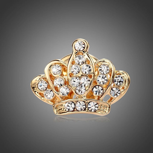 

PandaHall Alloy Rhinestone Brooches, Crown Brooches, Golden, 14x18mm Alloy+Rhinestone Crown Clear