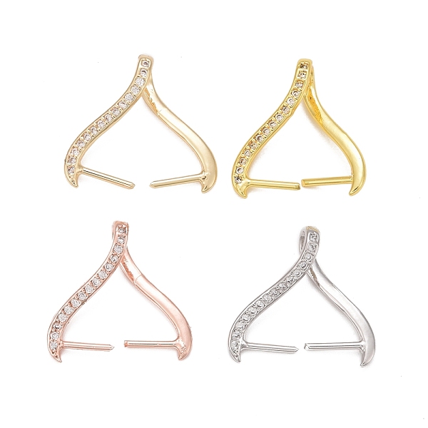 

PandaHall Rack Plating Brass Micro Pave Cubic Zirconia Ice Pick Pinch Bails, Long-Lasting Plated, Cadmium Free & Lead Free, Mixed Color..., Clear