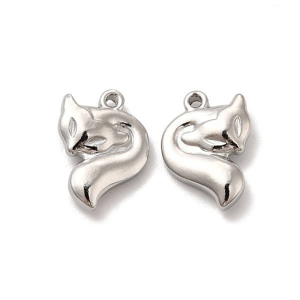 

PandaHall 201 Stainless Steel Pendants, Fox Charm, Stainless Steel Color, 15.5x14x4mm, Hole: 1mm 201 Stainless Steel Fox