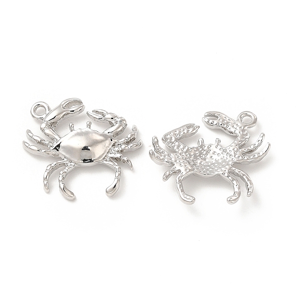 

PandaHall Rack Plating Alloy Pendants, Cadmium Free & Lead Free, Crab Charms, Platinum, 20.5x18.5x2.5mm, Hole: 1.5mm Alloy Crab