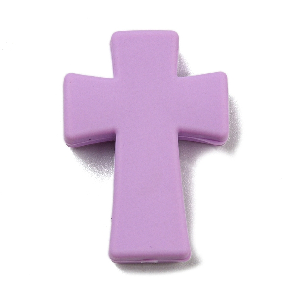 

PandaHall Cross Silicone Focal Beads, Chewing Beads For Teethers, DIY Nursing Necklaces Making, Orchid, 35x25x8mm, Hole: 2mm Silicone Cross..., Purple