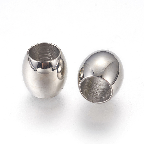 

PandaHall 304 Stainless Steel Large Hole Beads, Oval, Stainless Steel Color, 10x10mm, Hole: 6.5mm 304 Stainless Steel Oval