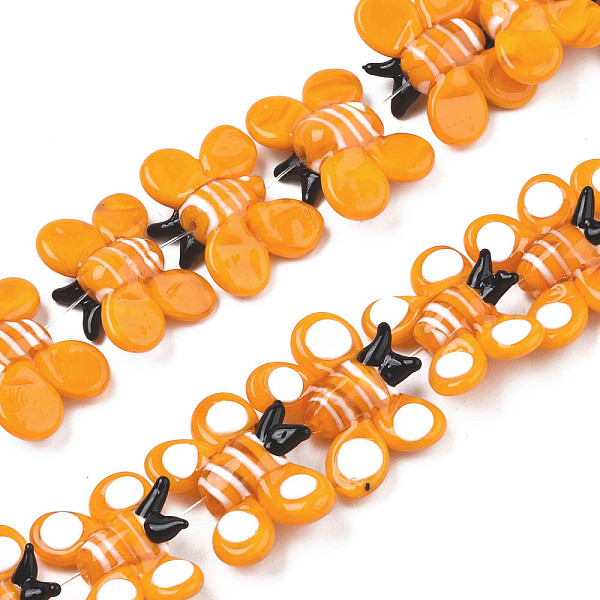 

PandaHall Handmade Lampwork Beads Strands, Butterfly, Orange, 17~20x23.5~26.5x7.5~8.5mm, Hole: 1mm, about 35pcs/strand. Lampwork Butterfly...