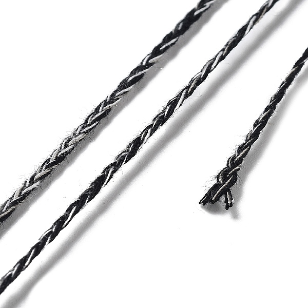 

PandaHall 20M Polycotton Braided Cord, Flat, for DIY Jewelry Making, Black, 2x0.7mm, about 21.87 Yards(20m)/Roll Polycotton Black