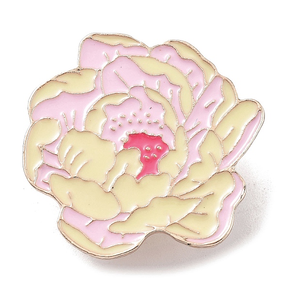 

PandaHall Flower Zinc Alloy Brooches, Floral Enamel Pins, Deep Pink, 28x30x2mm Alloy+Enamel Flower