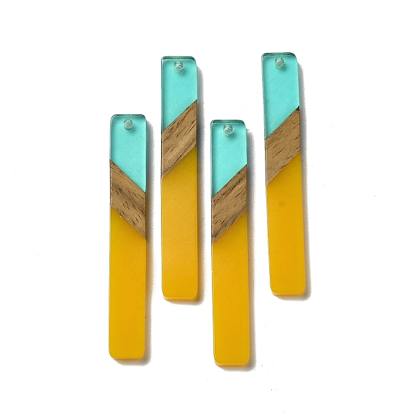 

PandaHall Opaque Resin & Walnut Wood Big Pendants, Rectangle Charms, Yellow, 51.5x7.5x3.5mm, Hole: 2mm Resin+Wood Rectangle Yellow