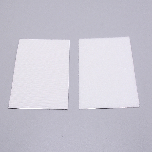 

PandaHall Self Adhesive Polyester Hook and Loop Tapes, Rectangle, White, 15x10x0.3cm Polyester White