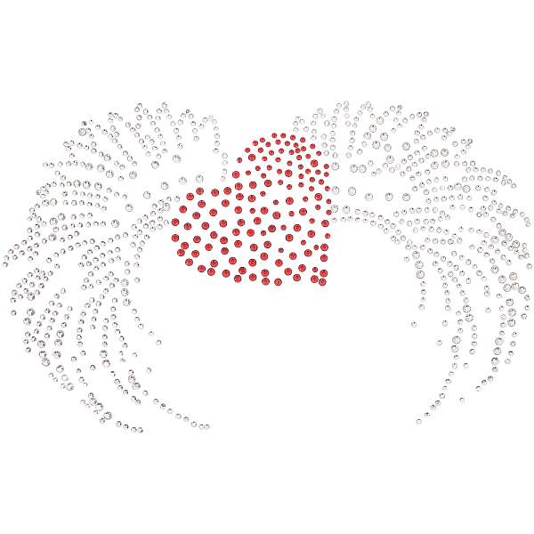PandaHall FINGERINSPIRE Angel Wing Love Heart Rhinestone Iron On Hotfix Transfer Decal Bling Patches, Clear Red Glitter Crystal Iron On...