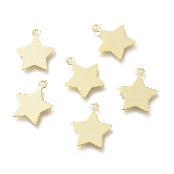 

PandaHall Brass Charms, Star, Real 24K Gold Plated, 13x11x0.3mm, Hole: 1.4mm Brass Star