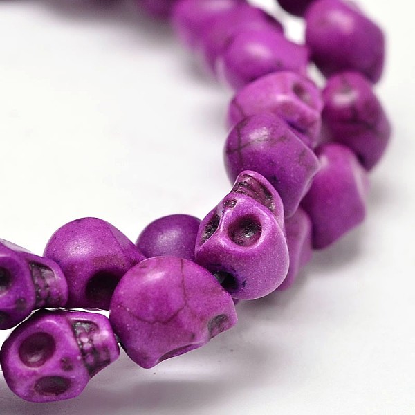 

PandaHall Dyed Synthetic Turquoise Bead Strands, Skull, Medium Orchid, 8x6x7mm, Hole: 1mm, about 48~49pcs/strand, 15.3~15.5 inch Synthetic..., Purple