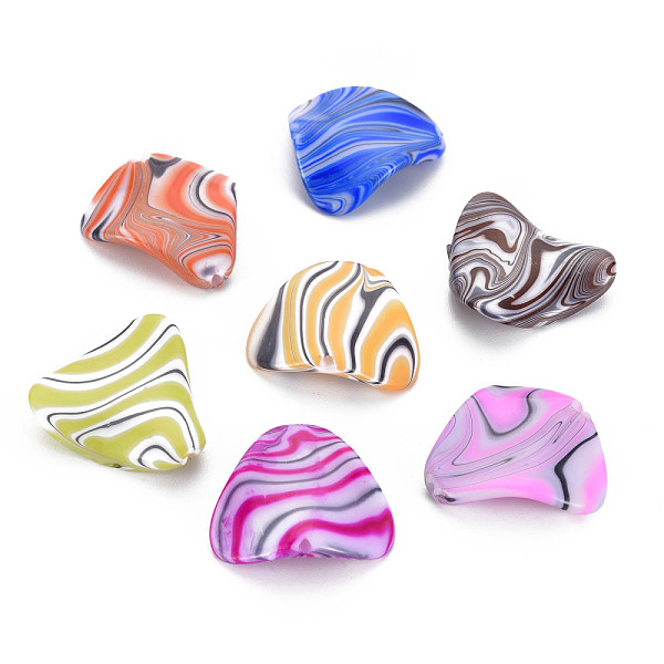 

PandaHall Opaque Acrylic Beads, Twist, Triangle, Mixed Color, 24x24x5mm, Hole: 1.6mm, about 338pcs/500g Acrylic Triangle Multicolor