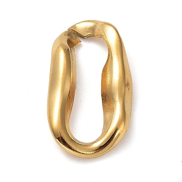 

PandaHall Ion Plating(IP) 304 Stainless Steel Linking Rings, Irregular Oval Connector, Real 18K Gold Plated, 18.5x10x2mm, Inner Diameter...