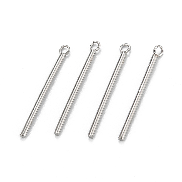 

PandaHall 304 Stainless Steel Pendants, Column, Stainless Steel Color, 28x3x1.5mm, Hole: 1.6mm 304 Stainless Steel Column