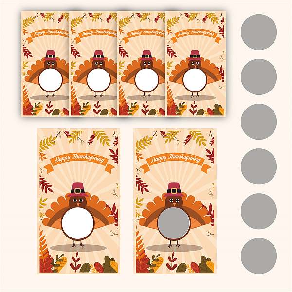

PandaHall CRASPIRE 120 Sets Scratch Off Cards with Scratch Off Stickers Thanksgiving Funny Scratch Cards and Stickers DIY Coupon Cards...
