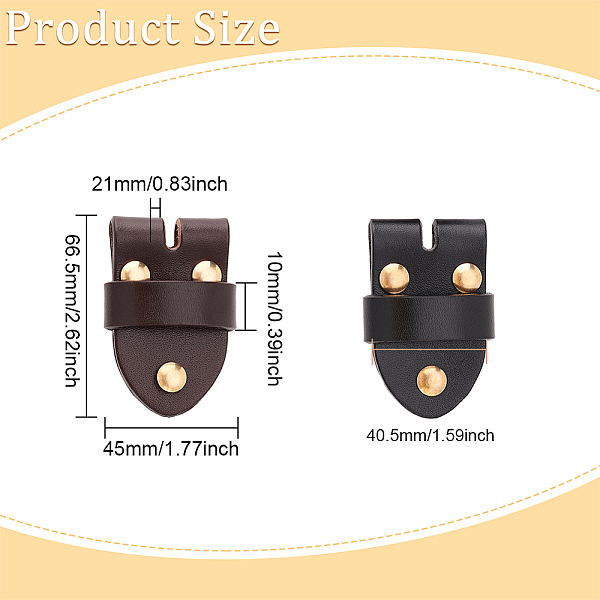 

PandaHall FINGERINSPIRE 6 Pairs 3 Colors Leather Sew-On Toggles Closures PU Leather Snap Toggle Sewing On Coat Toggles Metal Leather Clasp..., Multicolor