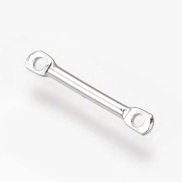 

PandaHall Brass Bar Links connectors, Nickel Free, Real Platinum Plated, Column, 25x2x1mm, Hole: 1mm Brass Column