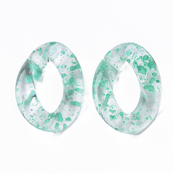 

PandaHall Transparent Acrylic Linking Rings, Quick Link Connectors, for Curb Chains Making, Twist Oval, Medium Aquamarine, 39x29x7.5mm...