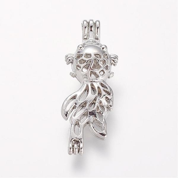 

PandaHall Alloy Locket Pendants, Cage Pendants, Hollow, Goldfish, Platinum, 37.5x13.5x10mm, Hole: 2.5mm, inner measure: 11x8mm Alloy Fish