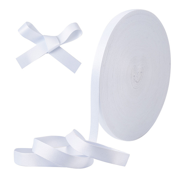

PandaHall Thermal Transfer Polyester Flat Hanging Strap, DIY Accessories, White, 10x0.6mm, 25m/bundle Polyester White
