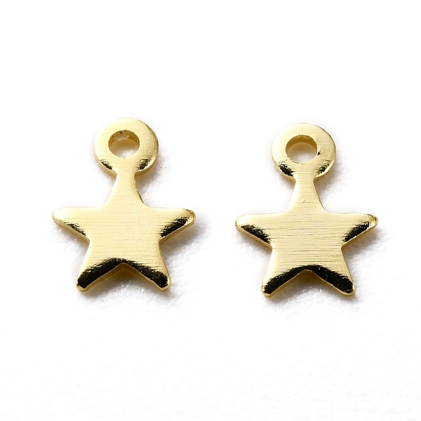 

PandaHall Brass Charms, Star, Long-Lasting Plated, Real 24K Gold Plated, 5x4x0.3mm, Hole: 0.5mm Brass Star