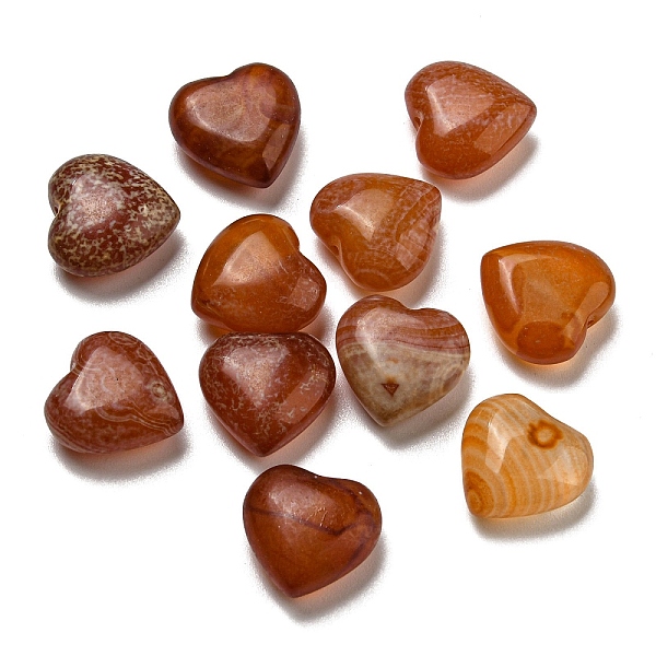 

PandaHall Natural Red Agate Beads, Half Drilled, Heart, 14.5~15x15~15.5x7~7.5mm, Hole: 1.2mm Red Agate Heart