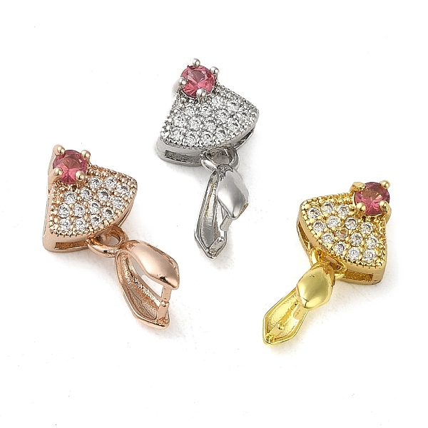 

PandaHall Rack Plating Brass Micro Pave Clear Cubic Zirconia Ice Pick Pinch Bails, Long-Lasting Plated, Lead Free & Cadmium Free, Fan, Mixed...