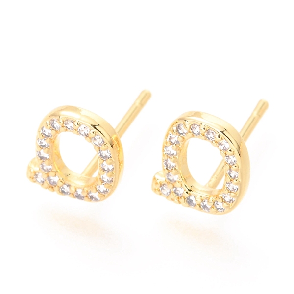 

PandaHall Brass Micro Pave Clear Cubic Zirconia Stud Earrings, Greek Alphabet, Real 18k Gold Plated, Letter.S, 8x8x1.7mm, Pin: 0.9mm Cubic...