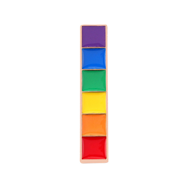 Rainbow Pride Flag Rectangle Enamel Pin