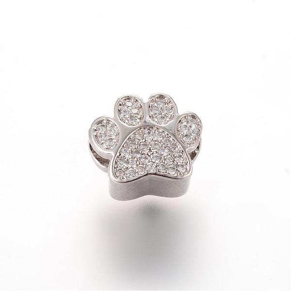 

PandaHall Alloy Rhinestone European Beads, Large Hole Beads, Dog Footprinted, Crystal, 12.6x10.3mm, Hole: 4.5mm Alloy+Rhinestone Dog Clear