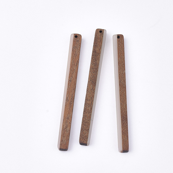 

PandaHall Resin & Walnut Wood Big Pendants, Rectangle/Bar, WhiteSmoke, 71.5x6x4mm, Hole: 1.2mm Resin+Wood Rectangle White