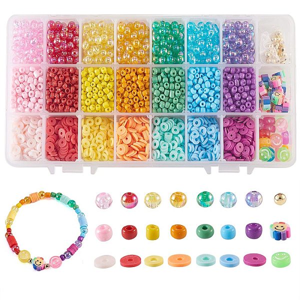 

PandaHall Glass Seed Beads, Opaque Colours Seed, Small Craft Beads for DIY Jewelry Making, Round, Mixed Color, 4mm, Hole: 1.5mm Glass..., Multicolor