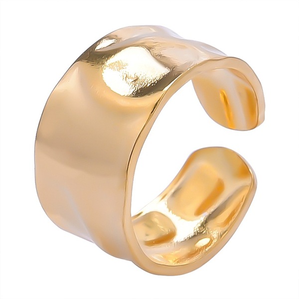 

PandaHall Stainless Steel Open Cuff Rings, Wide Band Rings for Women Men, Golden Stainless Steel