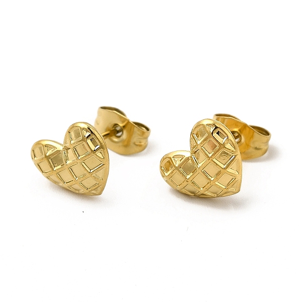

PandaHall Ion Plating(IP) 304 Stainless Steel Heart Stud Earrings for Women, Real 18K Gold Plated, 8x10mm, Pin: 0.8mm 304 Stainless Steel...