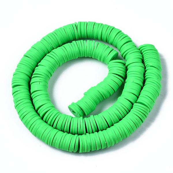 

PandaHall Flat Round Eco-Friendly Handmade Polymer Clay Beads, Disc Heishi Beads for Hawaiian Earring Bracelet Necklace Jewelry Making, Lime..., Green