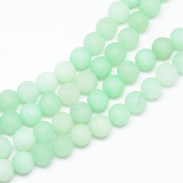 

PandaHall Natural White Jade Bead Strands, Dyed, Frosted, Round, Aquamarine, 10~11mm, Hole: 1.5mm, about 38~39pcs/strand, 14.9 inch White..., Green
