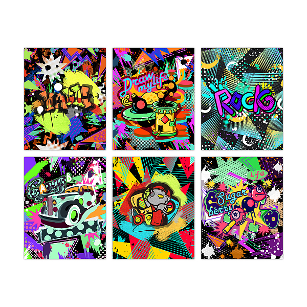 

PandaHall Chemical Fiber Oil Canvas Hanging Painting, Home Wall Decoration, Rectangle, Rock & Roll Theme, 250x200mm, 6 style, 1pc/style...