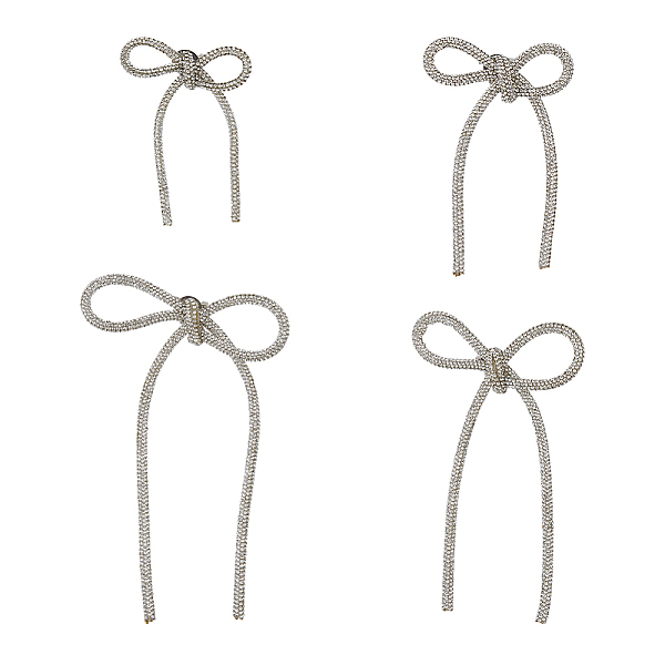 4 Styles Rhinestone with Platinum Iron Brooches for Backpack Clothes