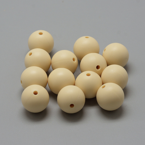 

PandaHall Food Grade Eco-Friendly Silicone Beads, Round, Moccasin, 14~15mm, Hole: 2mm Silicone Round Orange