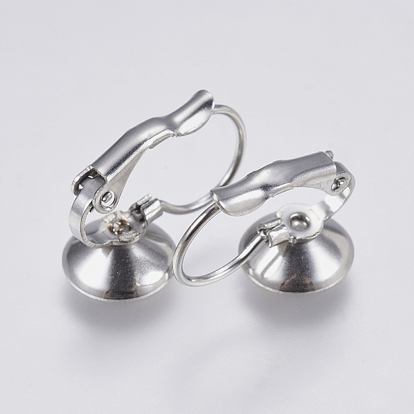 

PandaHall 304 Stainless Steel Leverback Earring Settings, Flat Round, Stainless Steel Color, 16x10.5x8.5mm, Pin: 0.7mm, Tray: 8mm 304...