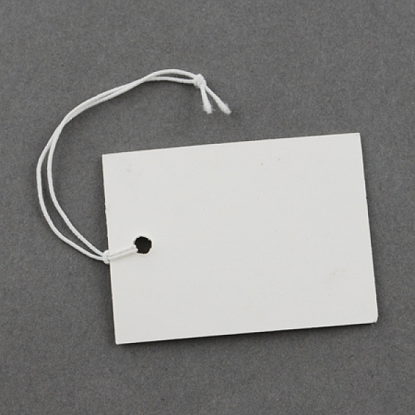 

PandaHall Paper Price Cards, Can be tied on the products, Rectangle, White, 40x30x0.3mm Paper White