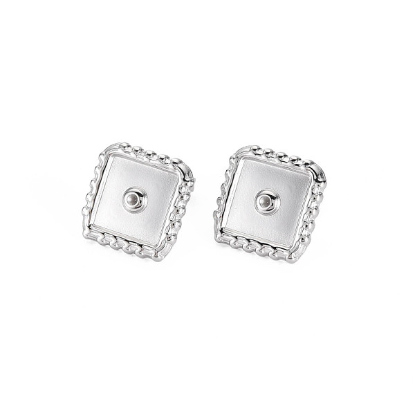 

PandaHall 304 Stainless Steel Rhombus Stud Earrings with Crystal Rhinestone for Woman, Golden, 14x14mm, Pin: 0.7mm Rhinestone Rhombus Clear