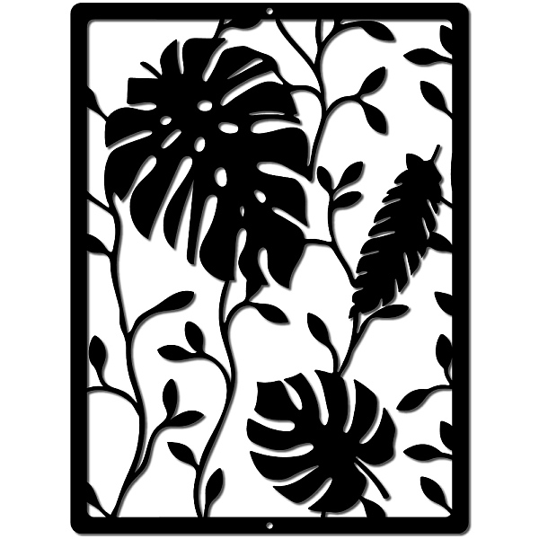 

PandaHall CREATCABIN Leaf Metal Wall Art Turtle Backed Bamboo Wall Decor Hanging Silhouette Sculpture Rectangle Frame Ornament Iron Sign...
